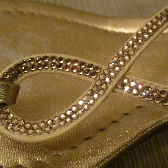 J CREW RHINESTONE GOLD High Heel Sandals Sz 8 SALE - Picture 1 of 8